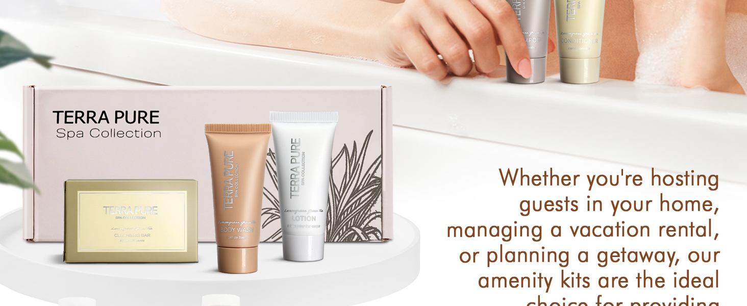 Terra Pure Spa Collection Amenity Kit Accessories Toiletries Set