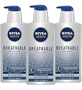 NIVEA MEN Breathable Body Lotion, 48 Hour Hydrating Lotion, 3 Pack of 13.5 Fl Oz Bottles