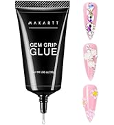 Makartt No Wipe Rhinestone Glue for Nails, 30G Super Strong Nail Charm Glue Bling Gel for 3D Deco...