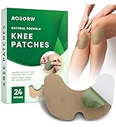 AOSORW Knee Relief Heat Patches: 24 Count Natural Herbal Wormwood Patches for Arthritis & Bone-on...