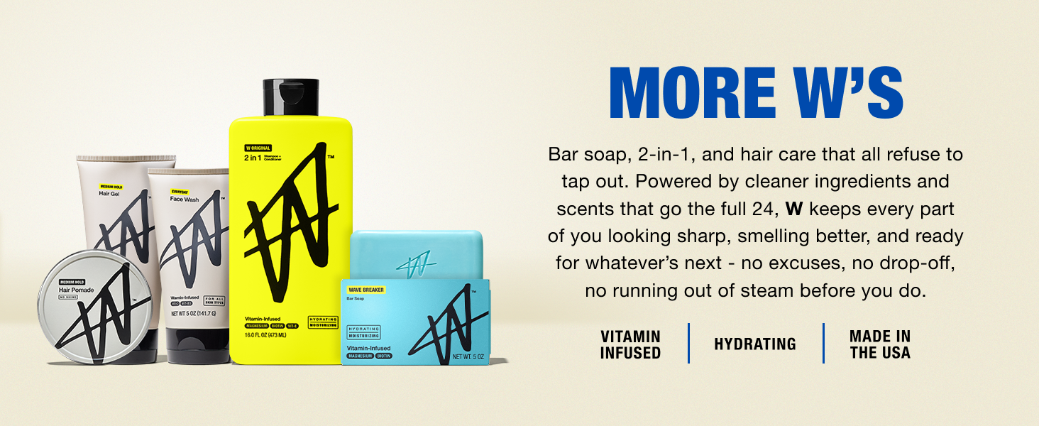 More W&amp;#39;s - bar soap, 2-in-1 and hair care