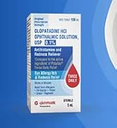 Glenmark Therapeutics Olopatadine Eye Drops for Allergies, Redness Relief, Antihistamine Eye Drop...