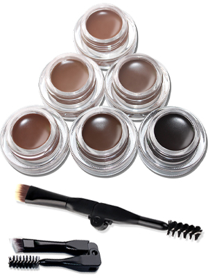 Best waterproof brow eyebrow dipbrow pomades gel cream with filling brush burgundy dark brown black
