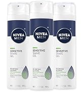 NIVEA MEN Sensitive Shave Gel with Vitamin E, Soothing Chamomile and Witch Hazel Extracts, 3 Pack...
