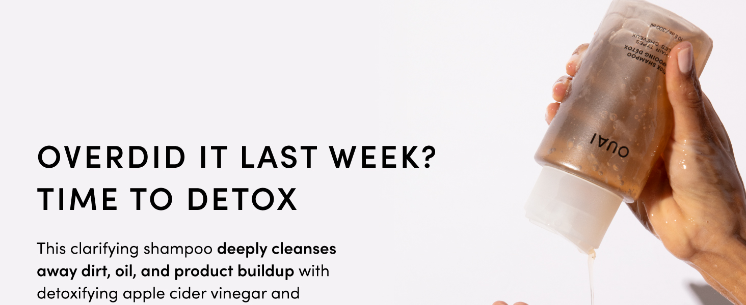 This clarifying shampoo removes dirt, product, buildup, oil, and hard water with ease