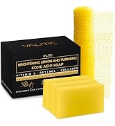 VALITIC Brightening Lemon and Turmeric Kojic Acid Soap - Vitamin C, Retinol - Original Japanese C...