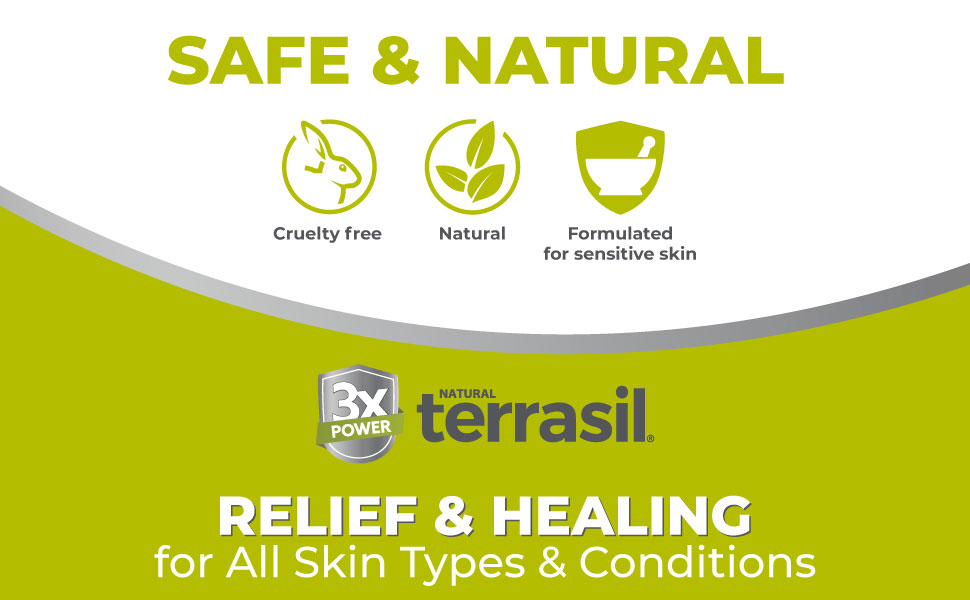 terrasil relief healing all skin types conditions cruelty free natural sensitive