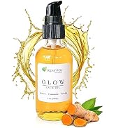 Glow - Turmeric & Rosehip Face Oil, Natural & Organic Face Moisturizer with Turmeric and Chamomil...