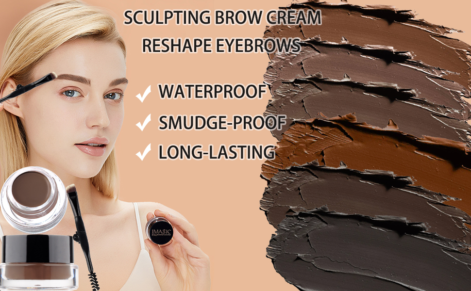 Best waterproof brow eyebrow dipbrow pomades gel cream with filling brush burgundy dark brown black