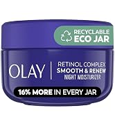 Olay Retinol Face Moisturizer, Smooth & Renew Cream for Women, Fragrance-Free - Anti-Aging, Anti-...