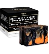 VALITIC Charcoal Kojic Acid Turmeric Black Soap Bar Dark Spot Remover for Body or Face Wash - 2 Pack