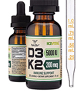 Vitamin D3 K2 Liquid Drops, Maximum Absorption K2 D3 Vitamin Supplement