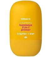 DERMA E Face Primer, Vitamin C Luminous 2-in-1 Brighten & Blur Primer, 1 Fl Oz, Stabilized Vitami...