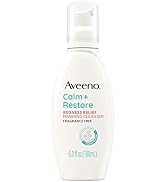 Aveeno Calm + Restore Redness Relief Foaming Cleanser, Daily Facial Cleanser With Calming Feverfe...