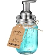 Amolliar Mason Jar Foaming Soap Dispenser, Plastic Soap Pump, Refillable Hand Soap Dispenser for ...