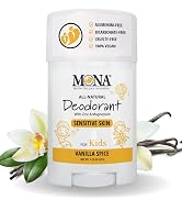 MONA Brands Aluminum Free All Natural Deodorant for Kids, Pre-teens, and teens. Baking soda free.
