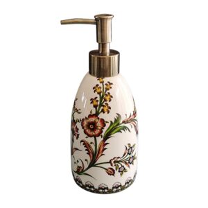 Ceramic Lotion Soap Dispenser, 15oz Capacity, Colorful Ice Crack Design