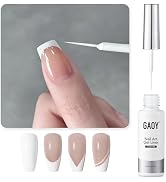 GAOY White Swirl Gel Nail Polish Art Liner, 8ml Classic Color Nail Paint Design with Thin Brush, ...