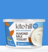 Kite Hill Plain Unsweetened Almond Milk Yogurt, 16 Ounces, Dairy Free