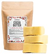 Raw Cocoa Butter | Unrefined, 100% Pure, Food Grade | Use as Lip Balm, Stretch Marks Cream, Scars...