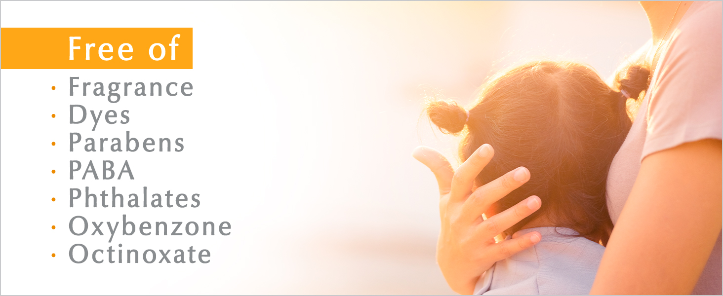 Eucerin Sunscreen is free of fragrance, dyes, parabens, PABA, phthalates, oxybenzone, octinoxate