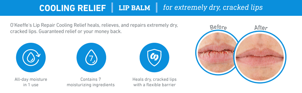 O'Keeffe's Cooling Relief Lip Repair Lip Balm for dry chapped cracked lips