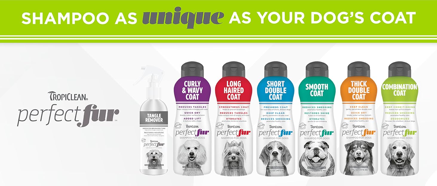 PerfectFur bottles with logo and tagline
