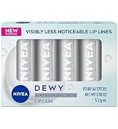NIVEA Dewy Lip Care with Hyaluronic Acid, Lip Balm Leaves Visibly Less Noticeable Lip Lines and N...