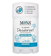 MONA Brands Aluminum Free All Natural Deodorant for Kids, Pre-teens, and teens. Baking soda free.