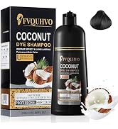 Coconut Black Hair Dye Shampoo Hair Color Shampoo for Gray Hair,Instant Black Hair Shampoo 3 in 1...
