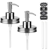 Amolliar Mason Jar Liquid Soap Dispenser Pump, Rust Proof Stainless Steel Lid, Refill Liquid Soap...