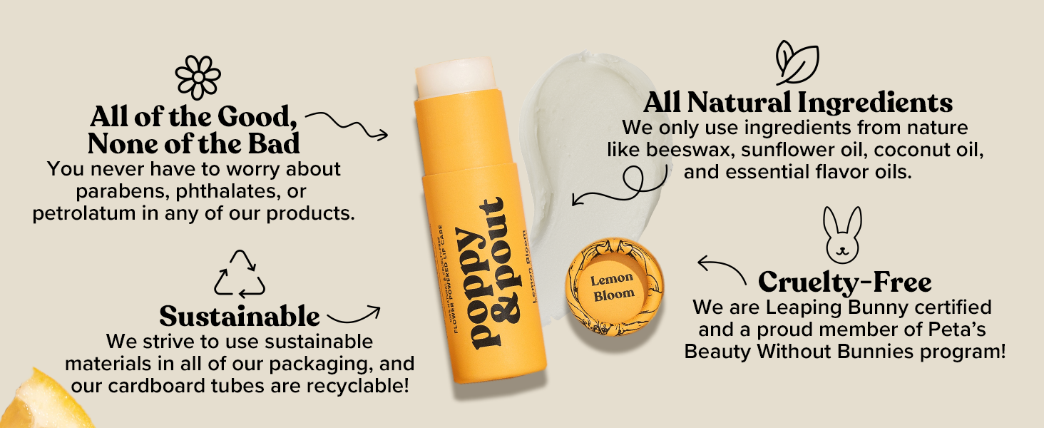 Sustainable, Cruelty Free ingredients