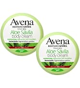 Avena Instituto Español Aloe Savila Body Cream, Moisturizing, Regenerates and Nourishes, 2-pack O...