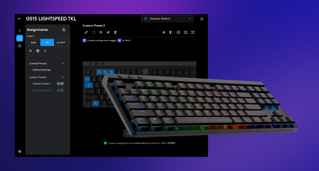 Logitech G515 LIGHTSPEED TKL Low Profile Wireless Gaming Keyboard with LIGHTSYNC RGB
