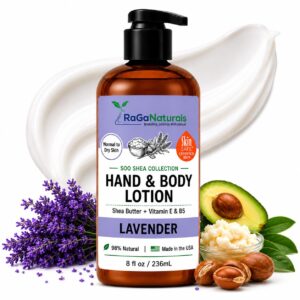 Lavender Shea Butter Lotion 8oz Vegan Moisturizing Skin Care for Dry Skin
