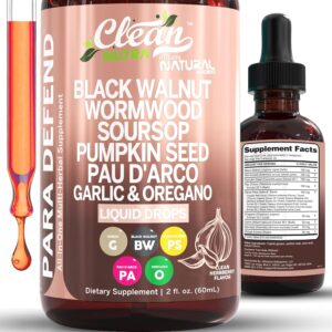 Para Defend 2 oz Wormwood Black Walnut Cleanse Drops with Soursop, Garlic, and Turmeric