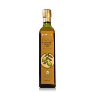 PURECODE Cold Pressed Extra Virgin Culinary Argan Oil - 500mL, Organic Moroccan Cooking