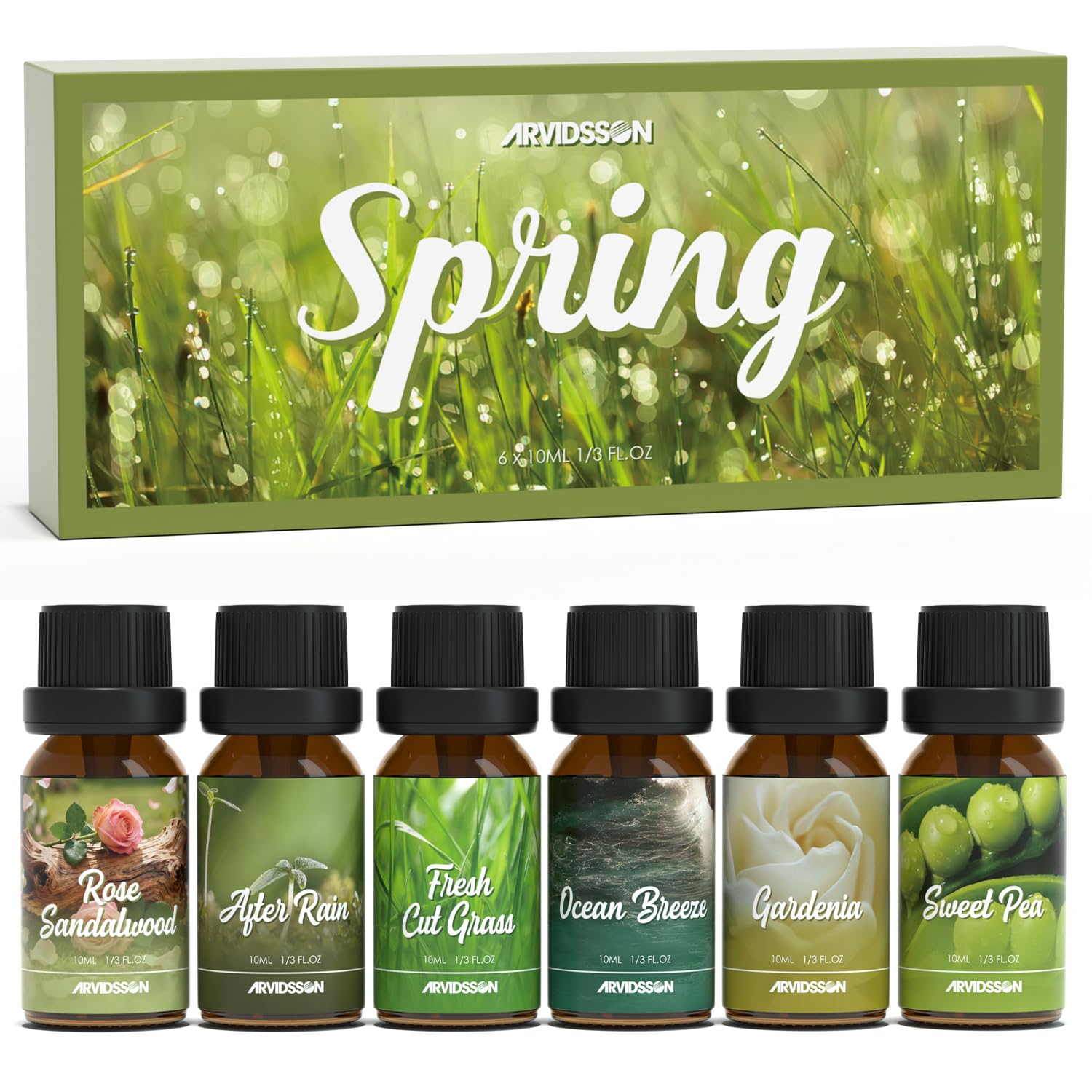 Spring Essential Oil Diffuser Blends Set - 5 Natural Fragrance Oils for Aromatherapy