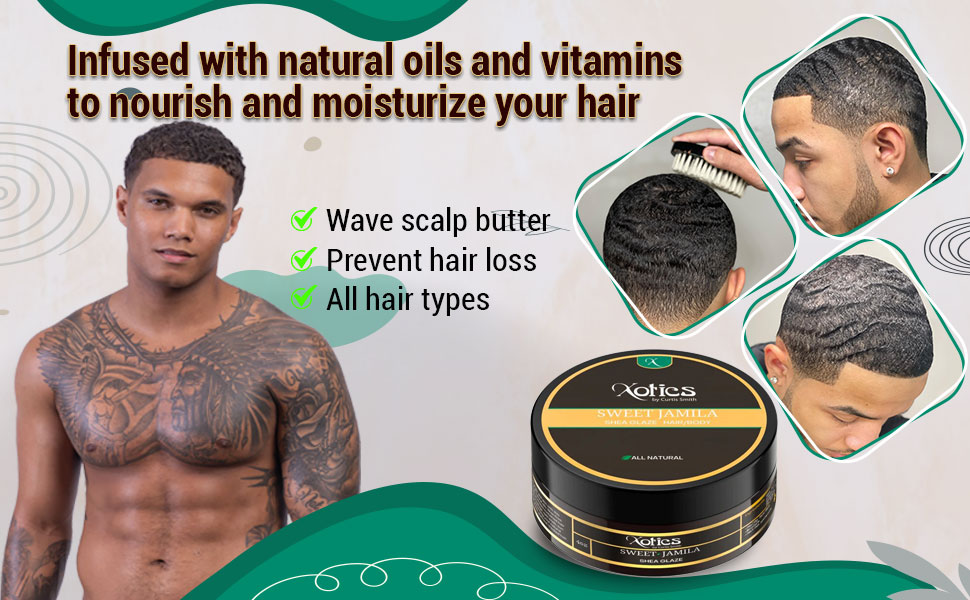 Organic hair moisturizer shea butter pomade for black men women 360 wave grease strong hold 
