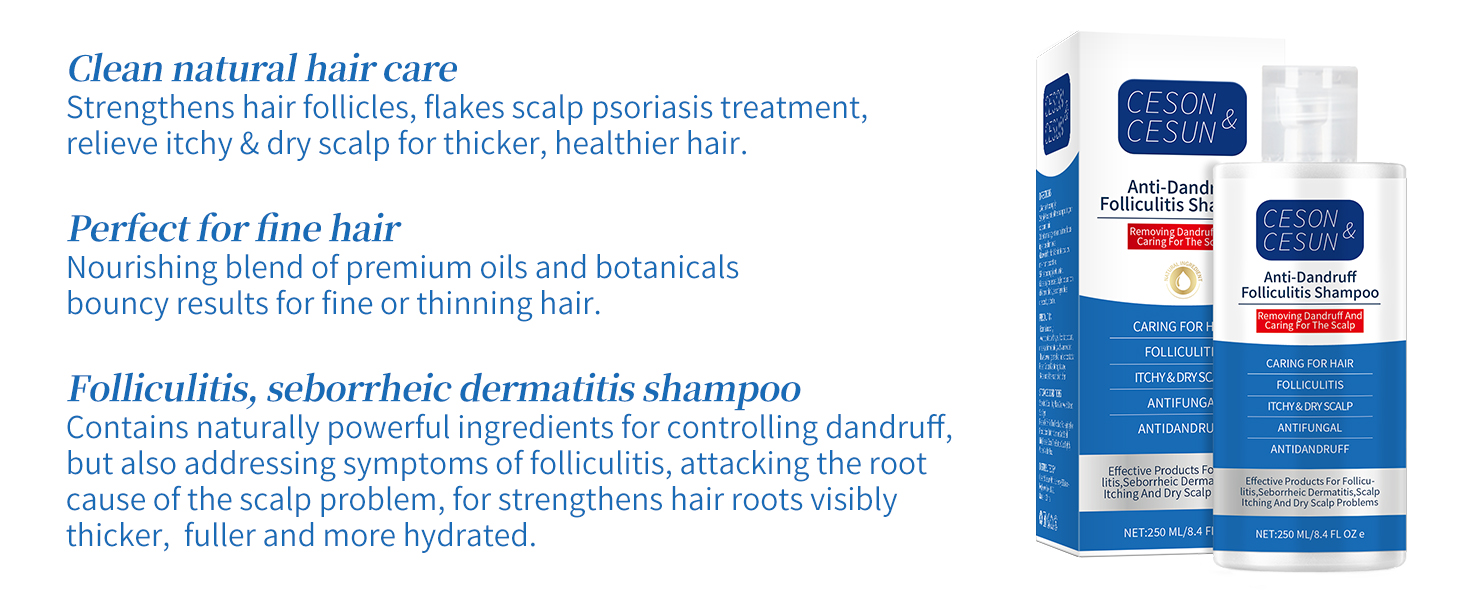 Ceson&amp;Cesun Folliculitis, Seborrheic Dermatitis Shampoo, Anti-Dandruff Shampoo