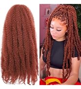 7 Packs Marley Twist Braiding Hair 16 Inch Marley Twist Hair Long Ginger Marley Hair for Faux Loc...