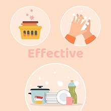 effective for washing dishes and laundry