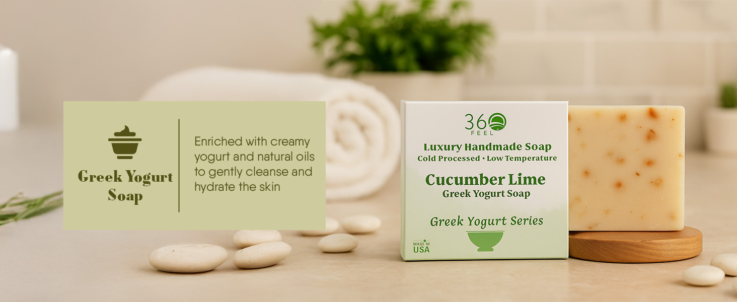 greek yogurt soap bar, cucumber lime handmade soap, moisturizing soap for dry skin, cold process