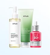 Anua 3-Step Glass Skin Beginner Set, Double Cleansing with Facial Serum, Oil Cleanser & Face Wash...