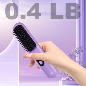 Cordless Hair Straightener Brush Mini Portable Straightening Brush for Travel Hot Comb Straightener
