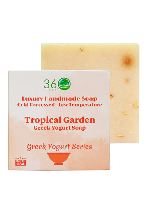 tropical scent soap bar, greek yogurt handmade soap, moisturizing face and body soap, cold process