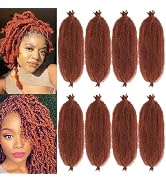 Ginger Springy Afro Twist Hair 8 Packs Marley Twist Braiding Hair 8 Inch Pre-Separated Kinky Brai...