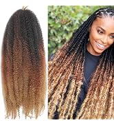 105 Strands Marley Twist Braiding Hair 16 Inch Marley Twist Hair Long 3 Tone Marley Hair for Faux...