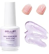 GELLEN Fiber Glass Base Gel Polish, 0.51 Fl.oz Clear Nail Strengthener for Repair Broken Damaged ...