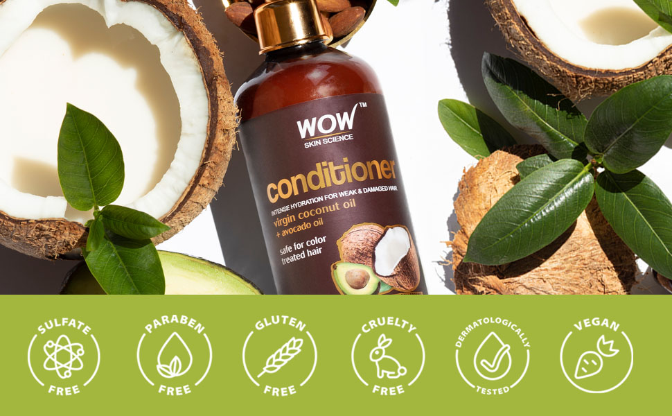 WOW Hair Conditioner Coconut & Avocado Oil Restore Dry Damaged Hair